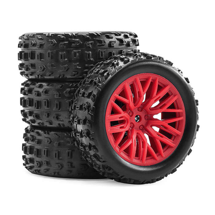 Black - 4PCS Upgraded Tires Wheel Rims for ARRMA TYPHON GROM ARA2106 1/18 2S RC Cars Vehicles Models