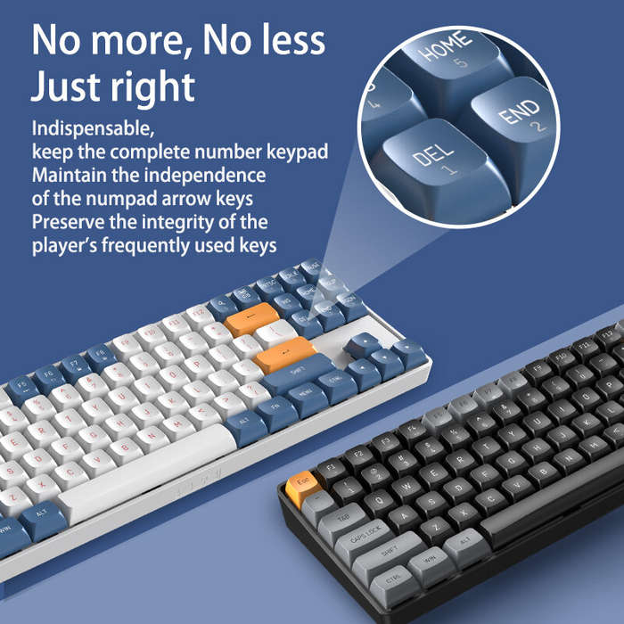 Aigo A87 Gaming Mechanical Keyboard 89 Keys 2.4G Wireless USB Type-c Wired Blue Switch Hot Swap Rech
