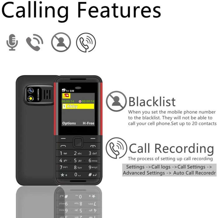 Black - BM5310 Mini 2G GSM 1.33inch 3 SIM Card 3 Standby FM Radio Speed Dial bluetooth Dialer Auto C