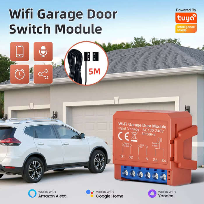 WIFI - Tuya Smart WiFi Garage Door Module Switch Door Opener Controller Smart Life APP Voice Remote