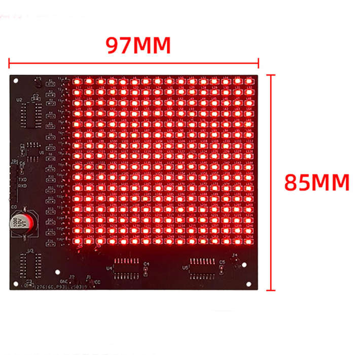 DIY Kit - SMD Dot Matrix Advertising Screen Kit 256 LED 5V DC Pre-Programmed Microcontroller DIY Ele