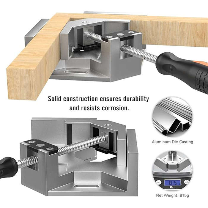 4 PCS - 4pcs Right Angle Clamps Housolution Single Handle 90 Aluminum Alloy Corner Clamp Clamps for