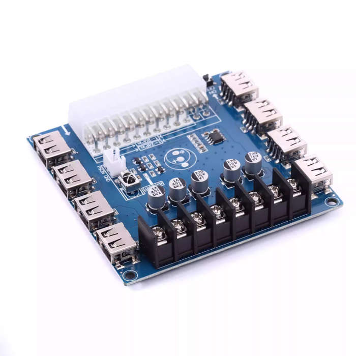 Board Only - XH-M229 ATX Power Supply USB Charging Desktop Chassis Adapter Board Output Terminals Co