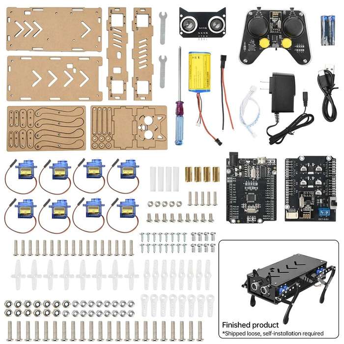 DIY Kit - Quadruped Bionics Mechanical Dog Robot Kit Intelligent Programmable Learning Remote Contro