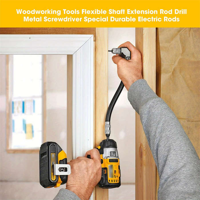 Black - Right Angle Flex Shaft Drill Extension Attachment 90 Degree Adjustable Flexible Bits Screwdr