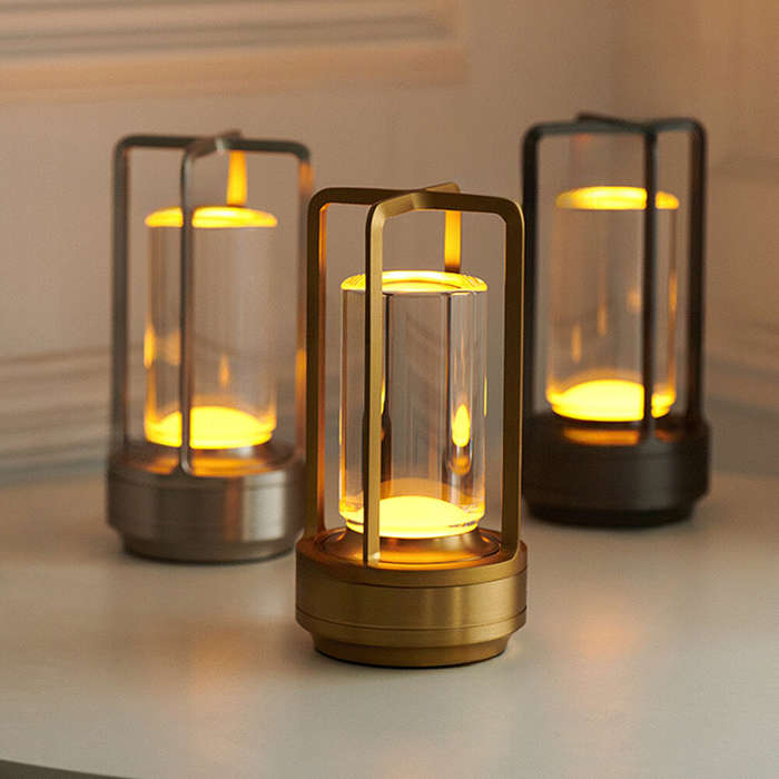 Gold - IPRee Touch Atmosphere LED Night Light Retro 1800mAh USB Charging Rechargeable Decorative bar