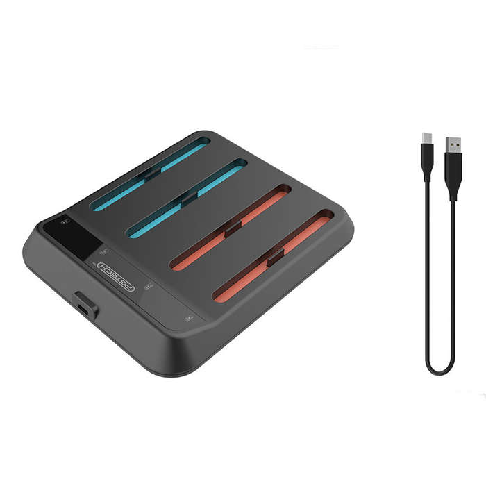 Grey - PGTECH GP-371 Switch2 Joy-Con 4-in-1 Charging Dock Magnetic Alignment Type-C Fast Charging St