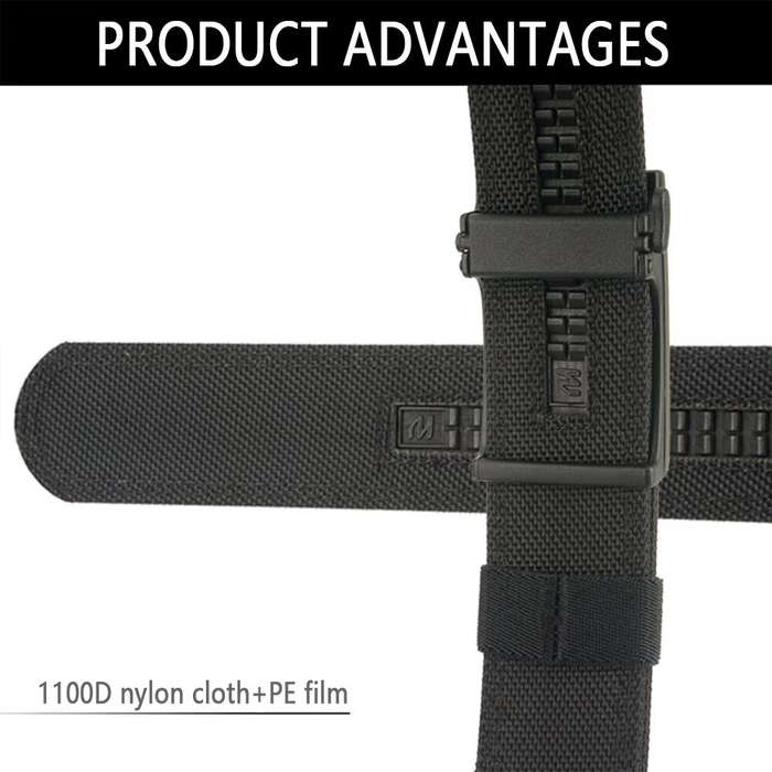 Army Green - TUSHI 120cm Thick Tactical Belt for Men Automatic Buckle Military Police Duty Belt Tigh