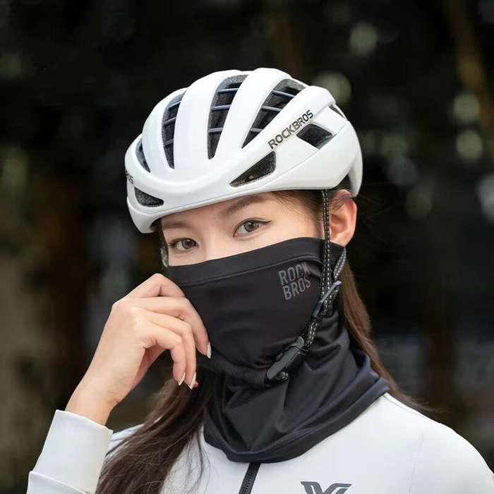 Black - ROCKBROS Winter Mask Balaclava Warm Cycling Scarf Breathable Windproof Face Fleece High Elas