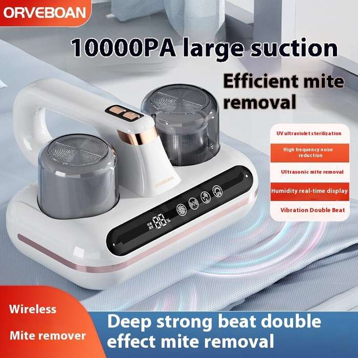 Pink - ORVEBOAN Cordless Household Ultraviolet LightVacuum Cleaner 10000Pa Large Suction Efficient S