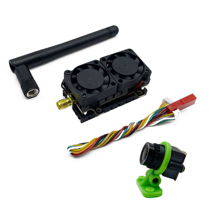 Black - High Power 200mw 500mw 1W 5.5W Adjustable VTX FPV Transmitter with 1200TVL Analog FPV Camera