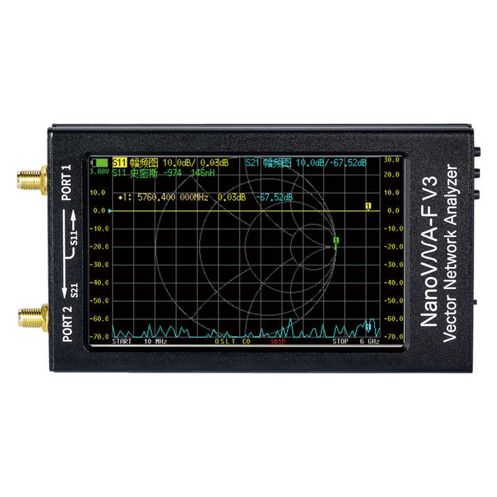 NanoVNA-F V3 4.3 inch LCD 1M-6GHz Vector Network Analyzer, Shortwave Analyzer MF HF VHF UHF Talent N