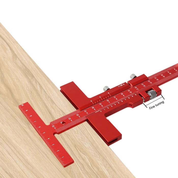 Red - Woodworking Scriber Gauge Aluminum Alloy Sliding Marking Gauge T-Square Scribing Measuring Mar