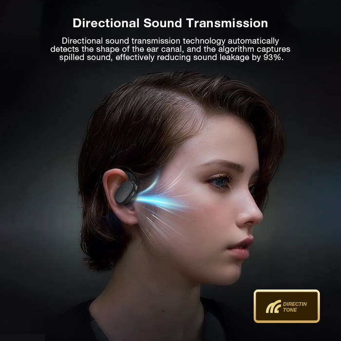 Black - BlitzWolf BW-V49 OWS Earbuds bluetooth Earphones Spatial Audio Powerful Bass Directin Tone I