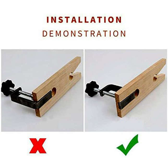 TYPE-A - Bench Pin Clamp C Clamp Mount On Bench Table Jewelry Tool Hardwood 9x2 Inches for Sawing Dr