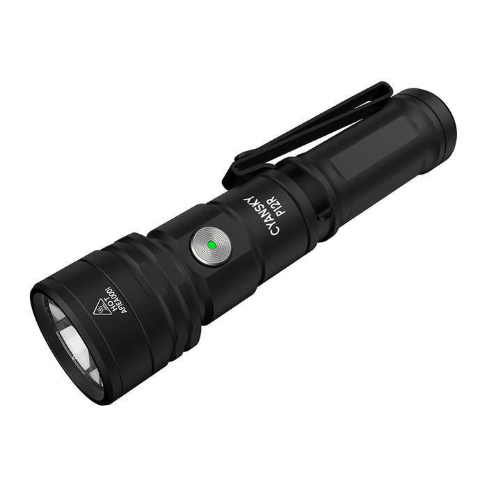 Green - CYANSKY P12R Powerful LED Magnetic Tail Flashlight 1300 Lumen 240M Tactical Flashlights Rech