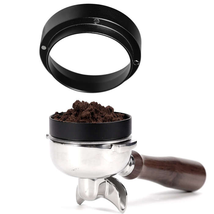 58mm - Universal Aluminum Coffee Dosing Ring for Espresso Machines 51/54/58MM Color Black Anti-Fly P