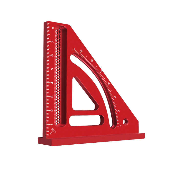 Red - JIGHOLE Multi-Angle Measuring Ruler Protractor Height Gauge Square Ruler Aluminum Alloy Triang