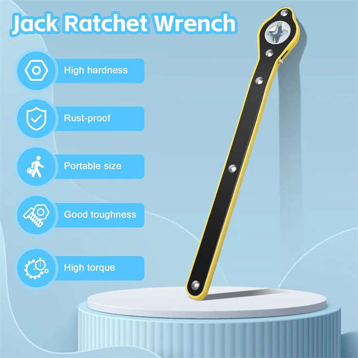 #A - Jack Ratchet Wrench Dual Interface Design High Strength Steel Anti Rust Portable Labor Saving T