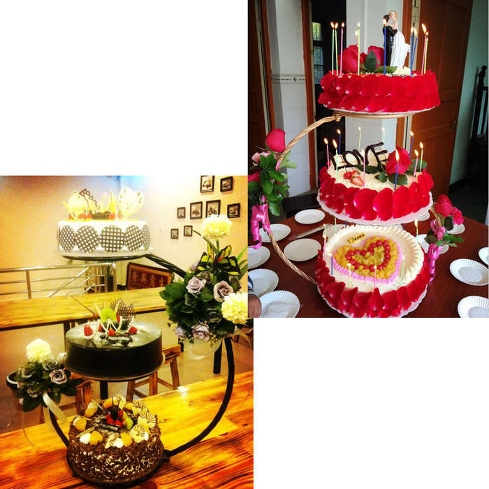White - 3 Tier Iron Cake Stand 60cm Height Wedding Birthday Party Display Decorations
