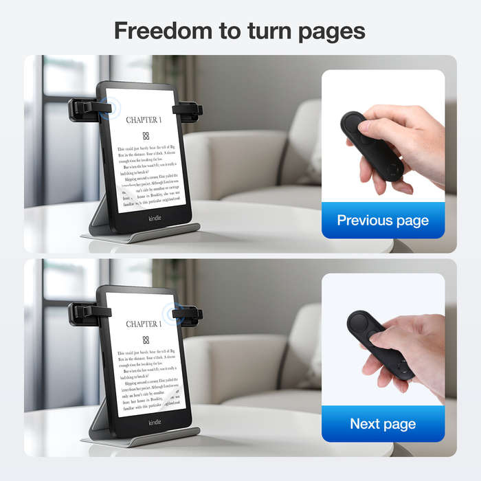 Black - Bakeey SPT-2 2 Clips Remote Control Page Turner Forward & Backward Page Turner Video Recordi