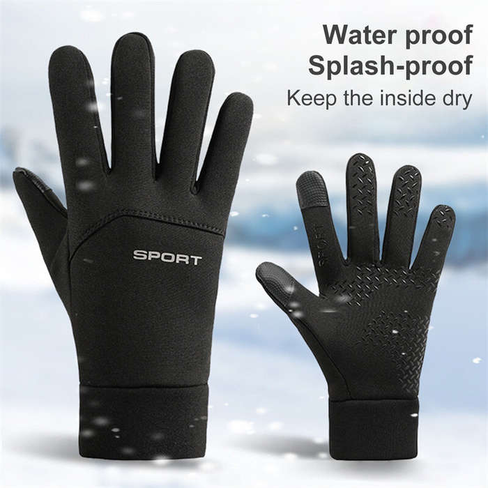 XL - Winter Cycling Gloves Waterproof Outdoor Sports Running Motorcycle Touch Screen Unisex Non-slip