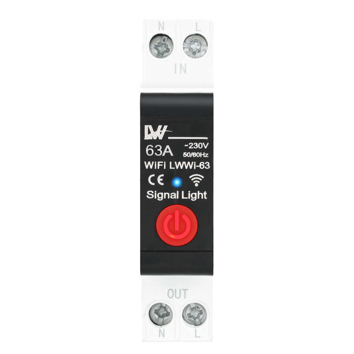 1P 63A Tuya WiFi Smart Circuit Braker Smart Home Electricity Monitor Wireless APP Remote Control WiF