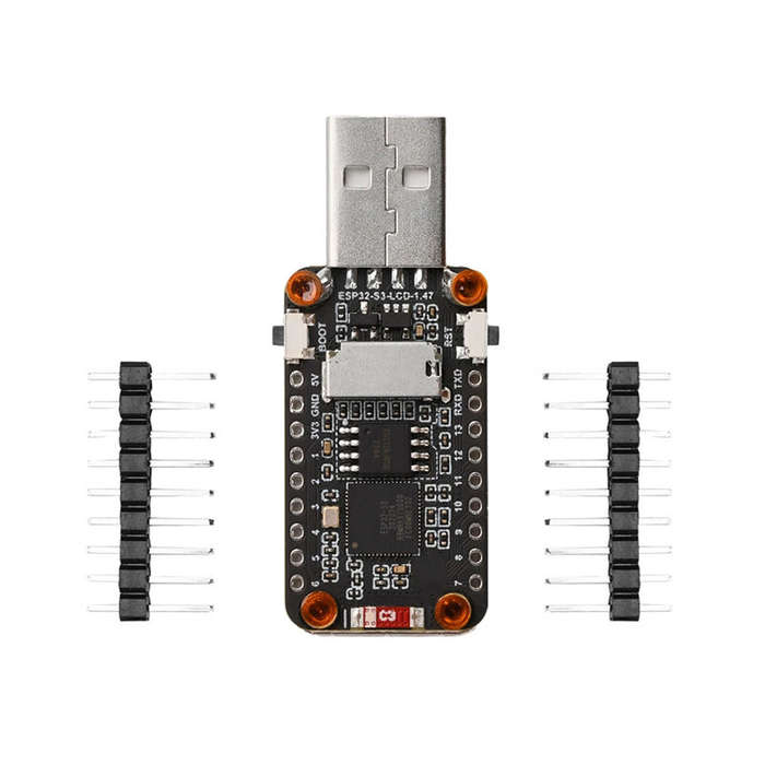 Black - ESP32-S3 1.47-inch LCD Development Board 2.4GHz WiFi bluetooth BLE 5 Dual Core 16MB Flash RG