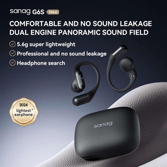 White - Sanag G6S OWS bluetooth Headset Wireless Earphone 360 Surround Sound HiFi Audio DT6.0 DN4.0