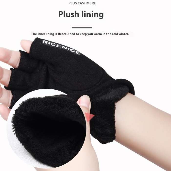 Black - TENGOO Winter Electric Heated Gloves USB Rechargeable Half-finger Gloves Hand Warmer Heating
