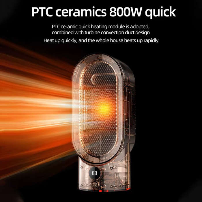 UK Plug - 800W Winter Desktop Heater Quick Heating Electric Portable Fan Heater Warm Air Blower Mini