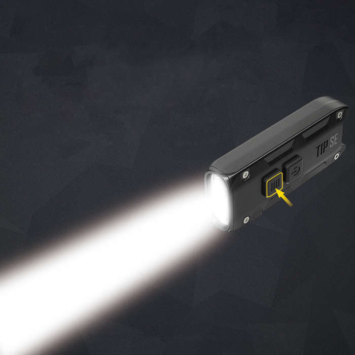 Grey - NITECORE TIP SE 700LM P8 Dual Light LED Keychain Flashlight Type-C Rechargeable QC Every Day
