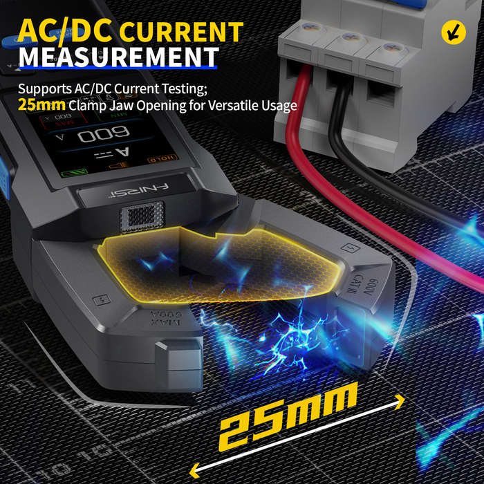 #B - FNIRSI DMC-100 DC AC 600A Current Clamp Meter 10000 Counts Digital Multimeter USB Charger Amper
