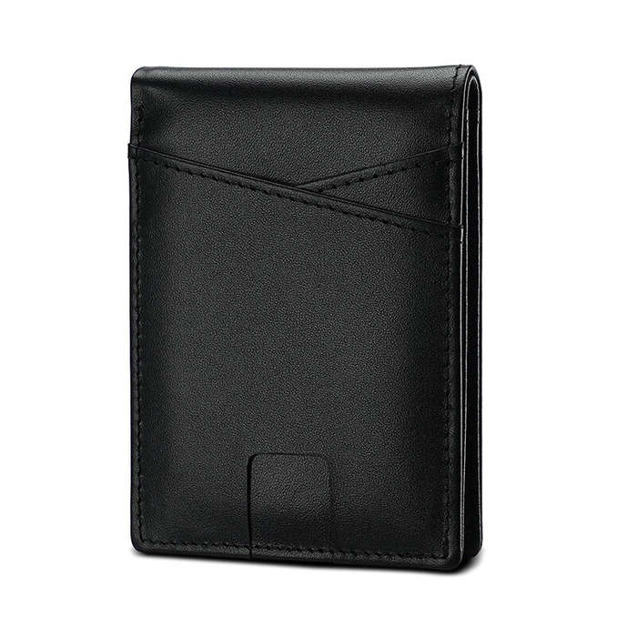Black - Ekphero Men's Slim Genuine Leather Wallet RFID Blocking Minimalist Credit Card Holder Bifold