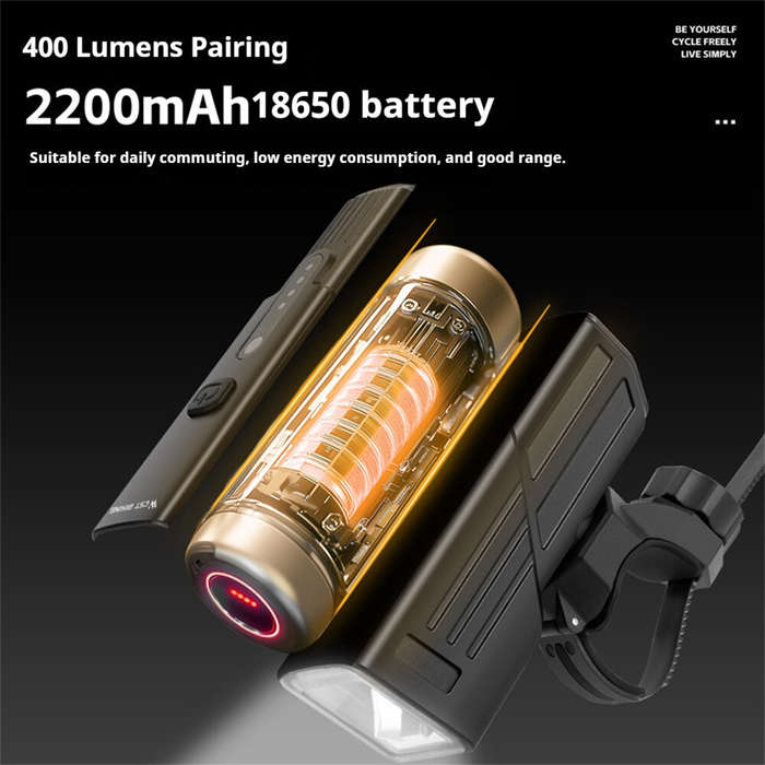 Spot Beam - WEST BIKING 400LM Smart Light-sensing Bicycle Headlight Portable Flashlight Waterproof T