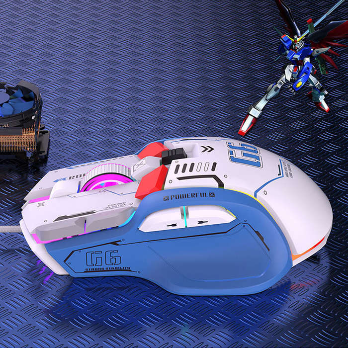 G6 Wired Gaming Mouse 1200-12800 DPI Adjustment Macro Programming Mice with RGB Backlit A826 Gaming