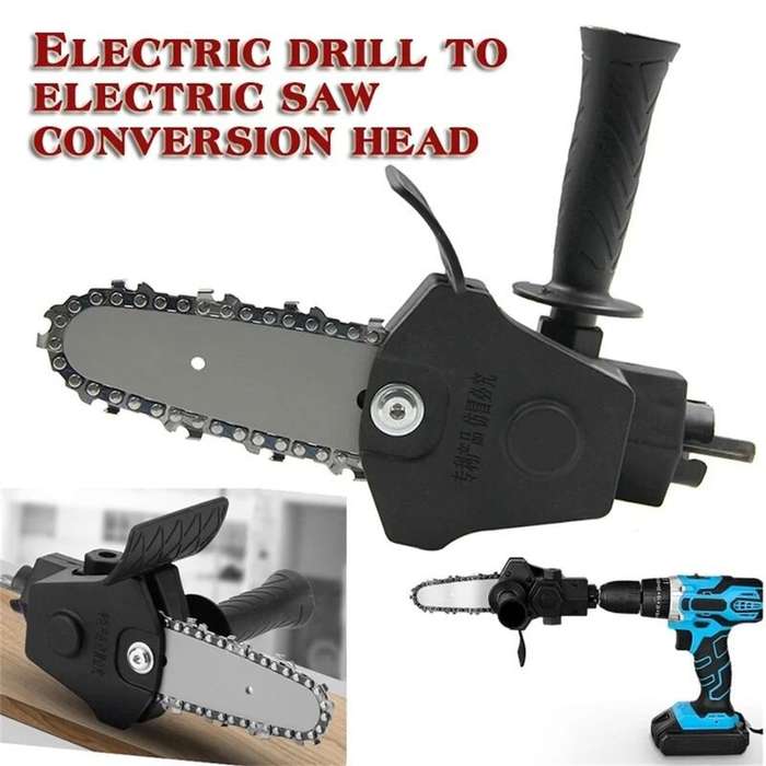 Type A - Portable Woodworking Conversion Kit 4 Inch Cutting Tool Chainsaw Adapter for Electric Drill