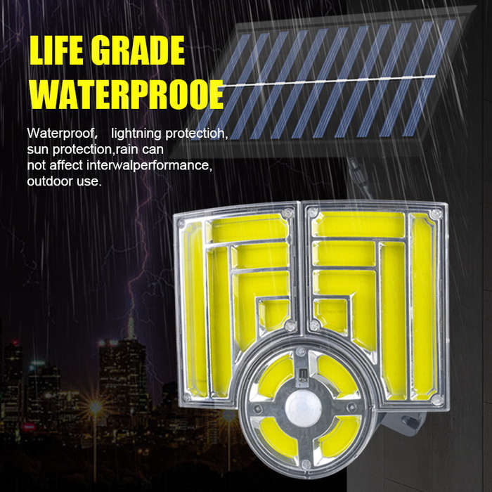 #C - Solar Light Outdoor 3 Working Mode Motion Sensor Solar Remote Control LED Garden Wall Lamp Outd