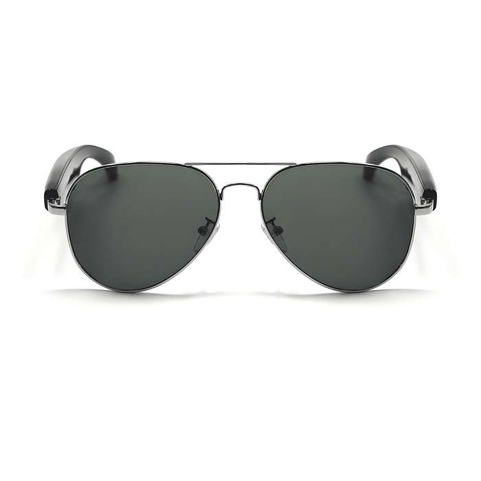 Black - F18 AI Smart Glasses Real Time Translation 100 Languages bluetooth 5.4 Calling Bilateral Ste