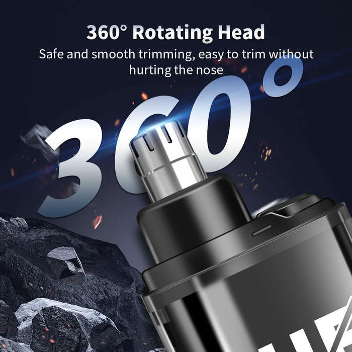 Orange - Electric Nose Hair Trimmer Rechargeable Powerful Motor 360 Rotating Head Universal Portable