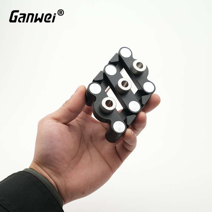 Black - GANWEI Woodworking Self Centering Dowelling Jig 6/8/10mm Wood Tenon Drilling Locator Wooden
