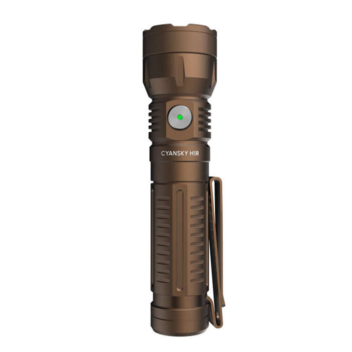 Silver - CYANSKY H1R EDC 14500 Flashlight with 700 Lumens 400M Output, Multifunctional Rechargeable