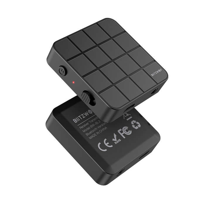 Black - BlitzWolf BW-BL2 2 In 1 bluetooth V5.0 Audio Transmitter Receiver Adapter Wireless 3.5mm Aux