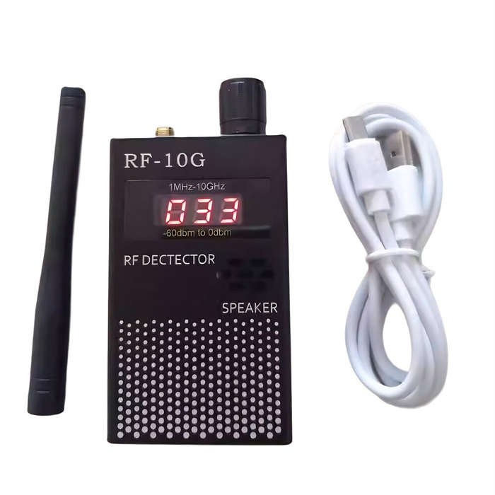 Black - RF-10G Digital RF Detector Wireless Signal Strength Meter 1MHz-10GHz High Sensitivity Adjust