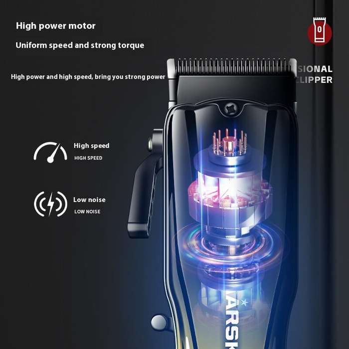 Red - MARSKE MS-5052 Hair Clippers for Men Cordless Fade Trimmer with LED Display Precision Blades U
