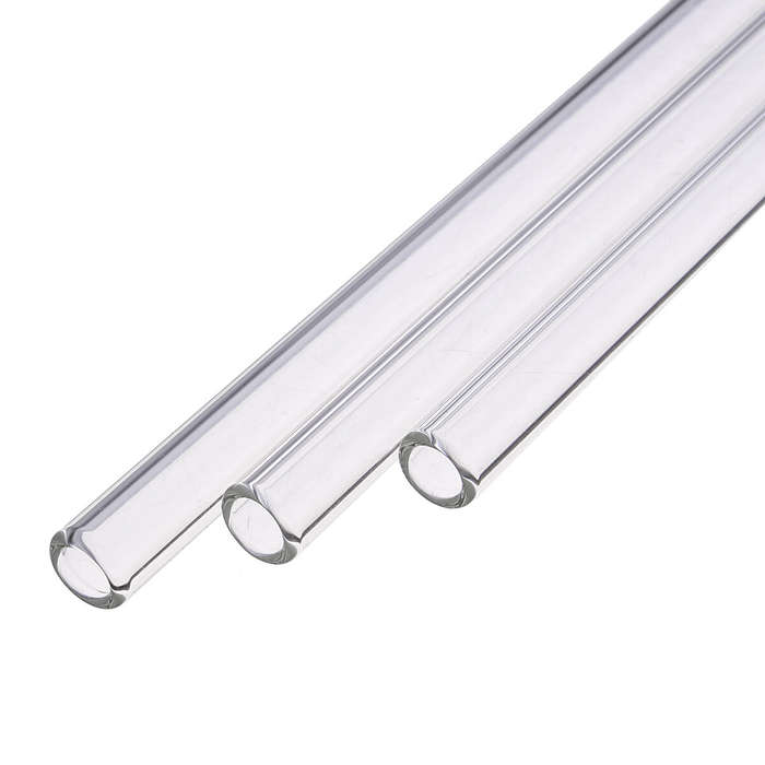 9 Inch - Reusable Wedding Birthday Party Clear Glass Drinking Straws Thick Straw