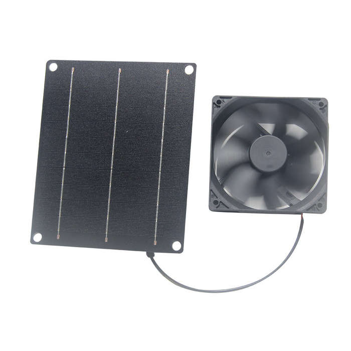 6W - 6W Solar Panel Fan Monocrystalline Silicon 20.5% Efficiency Portable PET Lamination 3M Cable DC