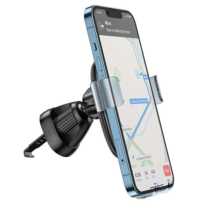 Grey - HOCO H7 Car Air Outlet Mobile Phone Holder Applicable to 4.7-7 inches Mobile Phone