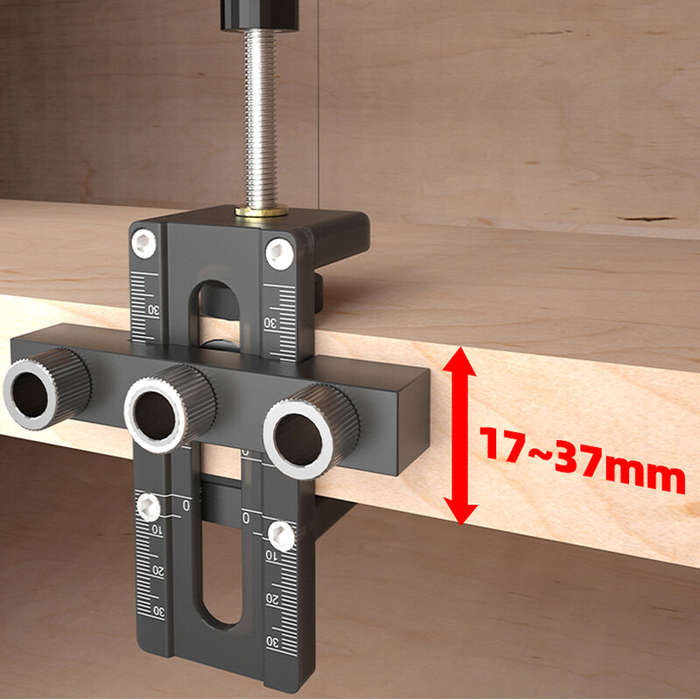 Black - ENJOYWOOD Cabinet Door Mounting Jig Aluminum Alloy Installation Positioner Cabinet Hardware