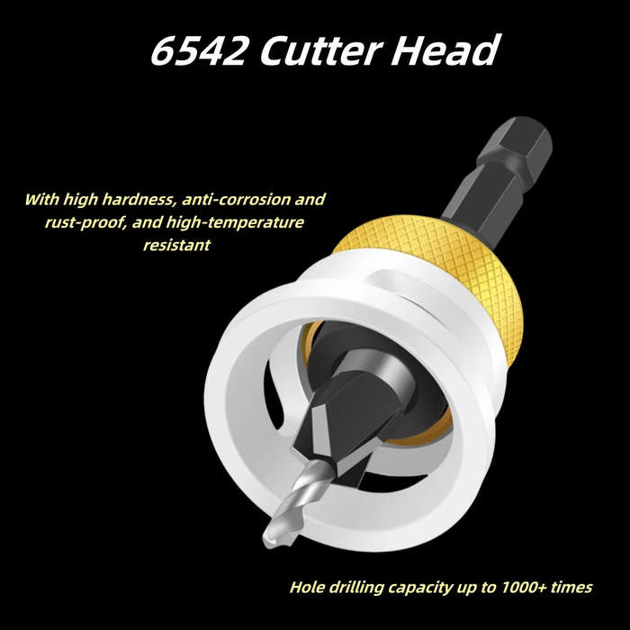 4Pcs - 4-in-1 Countersink Drill Bit Set with Low Friction Depth Stop 6.25mm Shank Tungsten Steel Dri